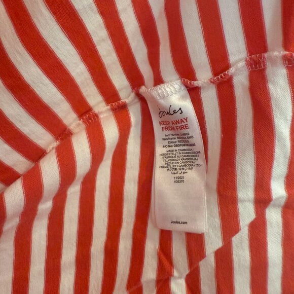Joules Marina Red Striped Dalmation Dog Embroidered Cotton Top Women's size 22 - Picture 10 of 10
